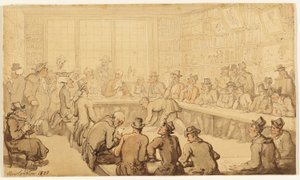 Opiskelu Dr. Syntaxille kirjahuutokaupassa tekijältä Thomas Rowlandson