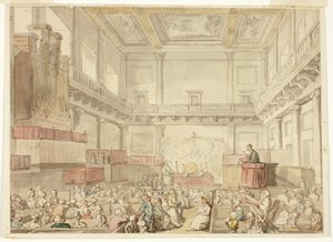 Tutkimus Royal Chapel, Whitehall, Microcosm of London tekijältä Thomas Rowlandson