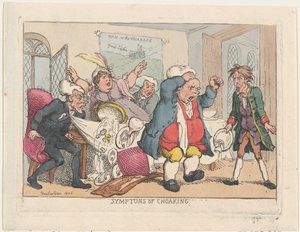 Symptoms of Choaking, 1806 pub. 25. elokuuta 1808, 1806 pub. 25. elokuuta 1808. tekijältä Thomas Rowlandson