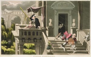 Syntaksi Star-gazing, William Comben teoksesta The Tour of Dr Syntax in search of the Picturesque, julkaistu 1812 (akvatinta) tekijältä Thomas Rowlandson