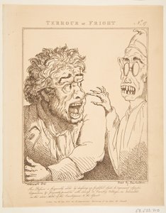 Terrour tai Fright Le Brun Travested tai Karikatyyrit intohimoista, 21. tammikuuta 1800. tekijältä Thomas Rowlandson