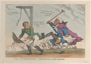 The Affectionate Farewell tai Kick for Kick, 17. huhtikuuta 1814., 17. huhtikuuta 1814. tekijältä Thomas Rowlandson