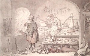 Alkemisti (akvarelli paperille) tekijältä Thomas Rowlandson
