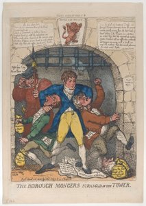 Borough Mongers kuristettiin Towerissa, 26. huhtikuuta 1810., 26. huhtikuuta 1810. tekijältä Thomas Rowlandson