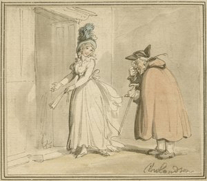 Kurtesaani, n. 1785-1800 tekijältä Thomas Rowlandson