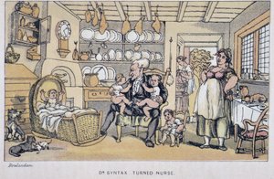 The Doctor Keeping Children - "" Doctor Syntaxin kolmella kiertueella: viehättävää lohtua ja vaimoa etsimässä" William Combe, ill. Rowlandson tekijältä Thomas Rowlandson