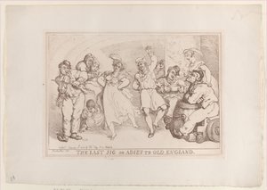 The Last Jig tai Adieu to Old England, 20. tammikuuta 1818., 20. tammikuuta 1818. tekijältä Thomas Rowlandson