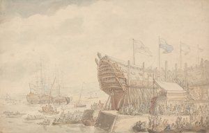 H.M.S.: n käynnistäminen Lepotila 1804 tekijältä Thomas Rowlandson
