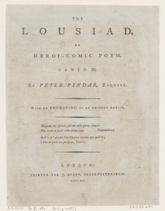 Peter Pindar Lousiad, Frontispiece, 1787, 1787. tekijältä Thomas Rowlandson