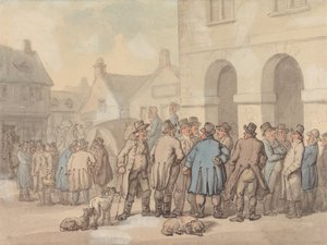 The Market Place, Brackley, Northamptonshire tekijältä Thomas Rowlandson