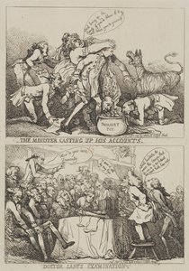 Ministeri tekee tilinpäätöstä tekijältä Thomas Rowlandson