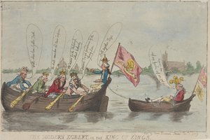 ”Nykyaikainen Egbert” eli ”Kuninkaiden kuningas” tekijältä Thomas Rowlandson