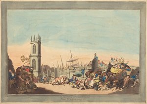 Ylikierroksilla käyvä härkä tekijältä Thomas Rowlandson