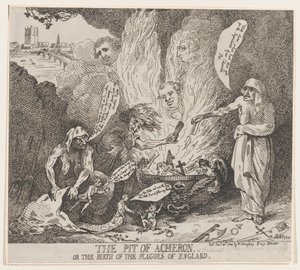 Acheronin kuoppa eli Englannin vitsausten synty, 28. tammikuuta 1784, 28. tammikuuta 1784. tekijältä Thomas Rowlandson