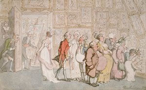 Muotokuvamaalarin etuhuone, 1809 tekijältä Thomas Rowlandson