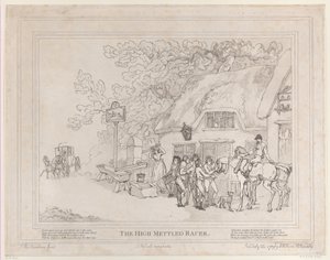 Postihevonen Kilpahevosen elämästä, eli The High-Mettled Racer, 20. heinäkuuta..., 20. heinäkuuta 1789 tekijältä Thomas Rowlandson
