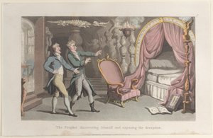 Profeetta löytää itsensä ja paljastaa petoksen, Journal of Sentimental T..., 1821. tekijältä Thomas Rowlandson