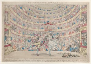The Prospect Before Us, kunnioittavasti omistettu niille laulajille, tanssijoille ja mu..., 13. tammikuuta 1791. tekijältä Thomas Rowlandson