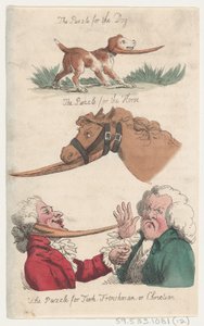 Palapeli koiralle, palapeli hevoselle, palapeli Turkille, ranskalaiselle tai Chrisille..., 1808. tekijältä Thomas Rowlandson