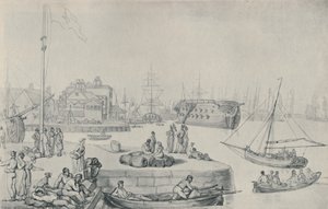 The Quay, Blackwall Docks, 1810, 1920 tekijältä Thomas Rowlandson