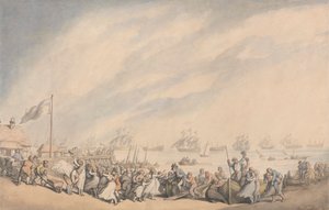Laivaston paluu Great Yarmouthiin vuonna 1797 tekijältä Thomas Rowlandson