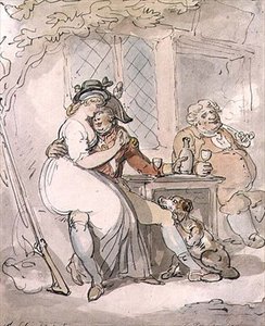 Sotilaan lähtö (kynä ja muste, akvarelli) tekijältä Thomas Rowlandson
