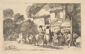 The Three Horseshoes, a Roadside Inn, 18. joulukuuta 1787. tekijältä Thomas Rowlandson