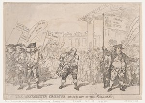 Westminster Deserter -rumpu rykmentistä, 18. toukokuuta 1784, 18. toukokuuta 1784. tekijältä Thomas Rowlandson