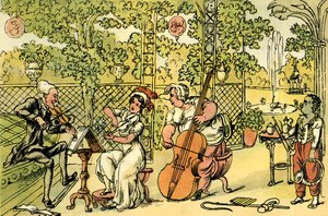 "Puutarhakolmio" tekijältä Thomas Rowlandson