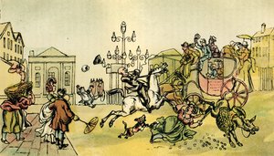 "Sokean hevosen oston tulos" tekijältä Thomas Rowlandson