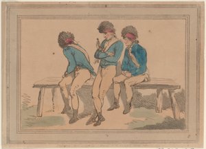 Kolme vapaaehtoista, 1798, 1798. tekijältä Thomas Rowlandson