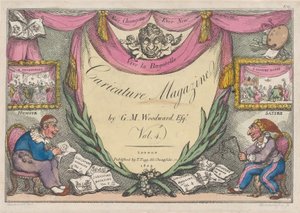 Otsikko, The Caricature Magazine, kirjoittanut G. M. Woodward, Voi. 4, 1809, 1809. tekijältä Thomas Rowlandson