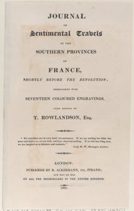 Nimisivu, Journal of Sentimental Travels in the Southern Provinces of France, Shor..., 1821. tekijältä Thomas Rowlandson