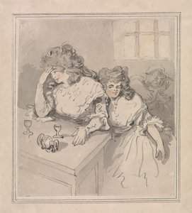 Kaksi tyttöä kaatumassa tekijältä Thomas Rowlandson