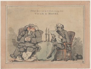 Kirkkoherra ja Mooses, 1. huhtikuuta 1786, 1. huhtikuuta 1786. tekijältä Thomas Rowlandson
