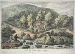 Näkymät Cornwallissa: Näkymä Camel-joelle, Cornwall tekijältä Thomas Rowlandson