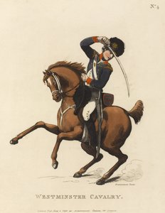 Westminsterin ratsuväki, n. 1799 (värillinen akvatinta) tekijältä Thomas Rowlandson
