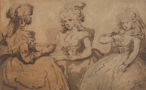 Mulheres bebendo Punchfinnish tekijältä Thomas Rowlandson