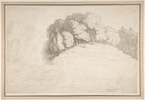 Metsäinen rinne, jossa on peuroja tekijältä Thomas Rowlandson
