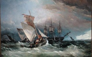 Katkarapuleikkurit Noresta, Sheerness in the Distance, n. 1854 (öljy kankaalle)