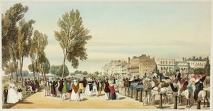 Hyde Park lähellä Grosvenor Gatea, kuusitoista levy alkuperäisestä Lontoon näköalasta sellaisena kuin se on tekijältä Thomas Shotter Boys