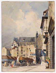 Rue des Prouvaires ja Saint-Eustachen kirkko tekijältä Thomas Shotter Boys