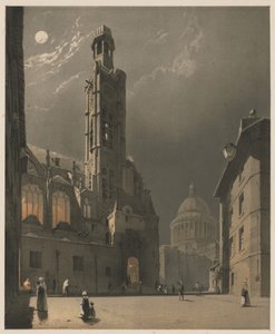 Kuvankaunis arkkitehtuuri Pariisissa, Gentissä, Antwerpenissä, Rouenissa: St. Etienne du Mont ja Pantheon, Pariisi tekijältä Thomas Shotter Boys
