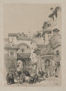 Kuvankauniita luonnoksia Espanjassa: Vivarramblan portti, Granada tekijältä Thomas Shotter Boys