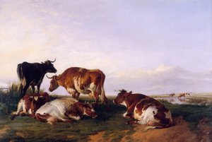 "Maisema ja karja", 1868 tekijältä Thomas Sidney Cooper