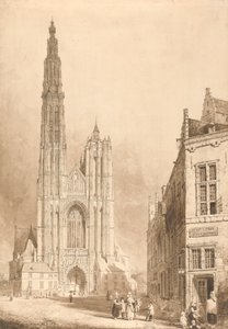 Näkymä Antwerpenin katedraalille tekijältä Thomas Sidney Cooper