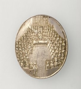Dunbar-mitali, joka kuvaa parlamenttitaloa 1650 (kääntöpuoli) (hopea) (kuosi 168065) tekijältä Thomas Simon