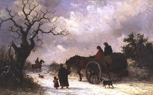 Kotiin markkinoilta (öljy kankaalle)