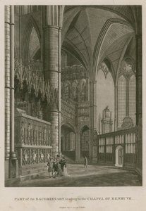 Osa kuningas Henrik VII:n kappeliin johtavasta sakramenttikäytävästä, Westminster Abbey, Lontoo.