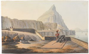 Kuvernöörien mökki Gibraltarin kalliolla, maaliskuu 1827. (akvarelli) tekijältä Thomas Staunton St Clair